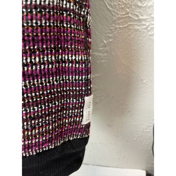 Woven Womens Striped Vest Burgundy Black White Reversible‎ Full Zip Front Sz M - Picture 2 of 8